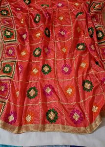 Embroidered Pink Dupatta