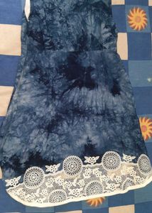 Boho Tie-Dye Lace Trim Dress unused