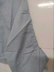 Light Blue Collared Button-Up Top