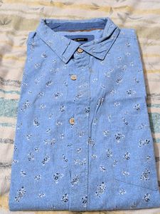 Men's Slim Fit Blue Floral Shirt