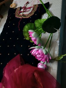 Elegant Black Velvet Salwar Kameez
