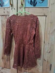 Casual Brown Long Sleeve Top