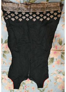 Elegant Black Kurta with Gold Border