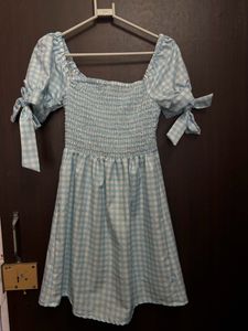 cute blue checkered dress