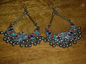 Oxidised silver Jhumka earrings