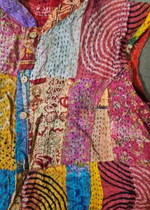 Reversible Kantha Quilted Colorful Top