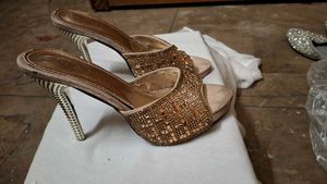 Sparkling Embellished Heeled Sandals