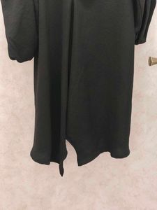 Black Midi Dress with Puffed Sleeves