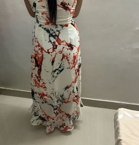 Chic Abstract Print Midi Dress