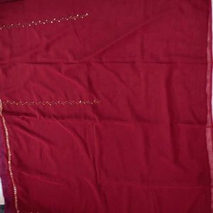 Elegant Maroon Saree with blouse