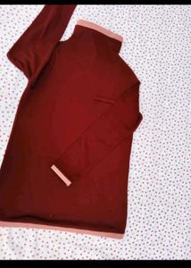 Maroon Mock Neck Top