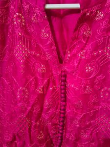 new Vibrant Pink Embroidered Kurta set