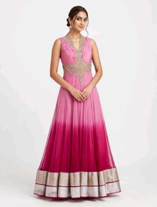 Beautiful Pink Ombre Ethnic Gown