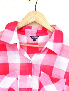 Korean Patterned Shirt Transparent Top (Women)