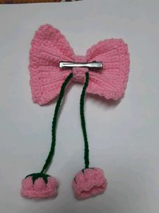 Handmade Crochet Bow Hair Clip