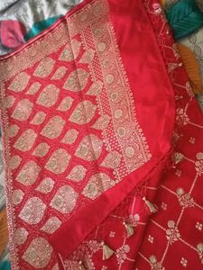 Red Banarasi jaal butti Silk Saree