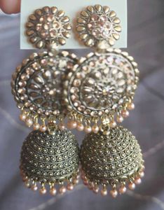 Jhumka Earrings with Pearls