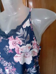 Floral Print Camisole with Lace Trim