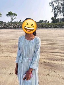 Light green Striped Midi Dress