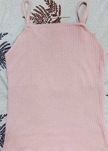 Pink Ribbed Camisole Top