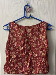 Boho Floral Print Sleeveless Blouse