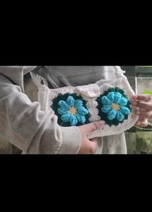 Handmade Crochet Flower Crossbody Bag