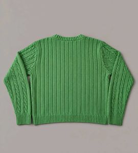VIBRANT GREEN CABLE KNIT SWEATER