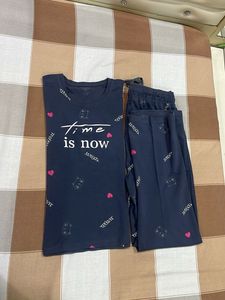 Cute Navy "Time Is Now" Graphic Tee