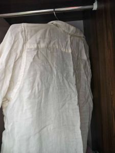 Cream Linen Button-Up Shirt
