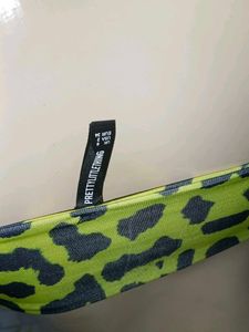 (800)Neon Leopard Print Bikini Top
