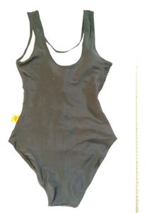 Black Mesh Insert Swimming Costume With Flaws