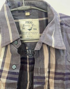 FRED Plaid Button-Down Shirt - Size M