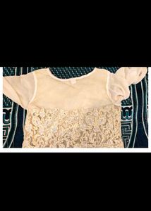 Elegant Off-White Embellished Gown