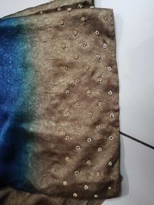 Stunning Blue &amp; Gold Saree
