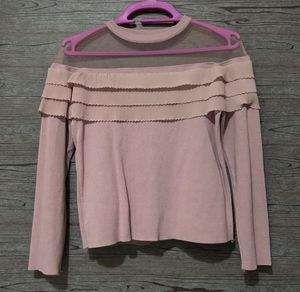 Chic Pink Tulle & Ruffle Top