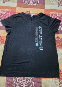 Graphic Print Black T-Shirt