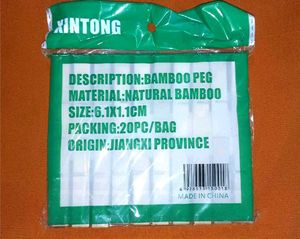 New Unused Bamboo Pegs - 20 Piece Set