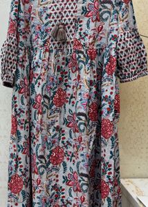 Flower Print A-line Kurti