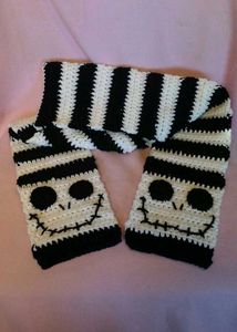 Striped Crochet Scarf with Face