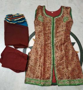 Ethnic Dress with Dupattas set of 2