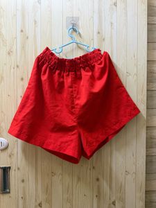 Red Cotton Shorts