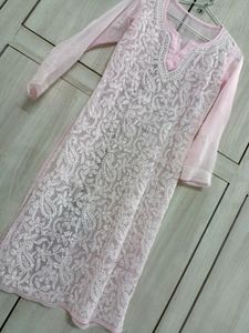 Premium Baby Pink Chikankari Kurti