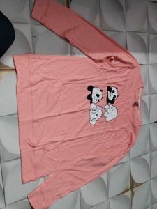 Cute Panda & Bear Graphic Long Sleeve Tee
