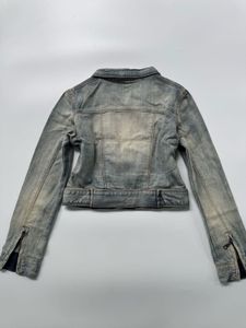Washed Denim Moto Jacket