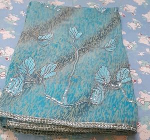 Sea Green Colour Sari