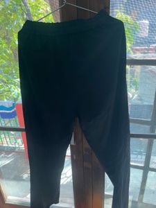 Black Casual Drawstring Pants