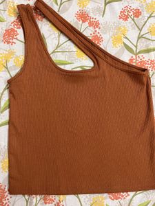Ribbed One-Shoulder Tank Top