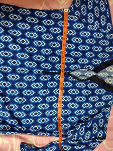 Blue Printed Kurta with leggings