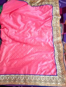 Beautiful Pink Embroidered Saree