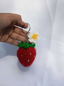 Strawberry🍓 Crochet Keychain